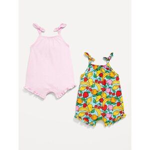 OLD NAVY Baby Girl Romper 2 Pack Tropical Mixed Fruit/ Baby Pink Multiple Sizes